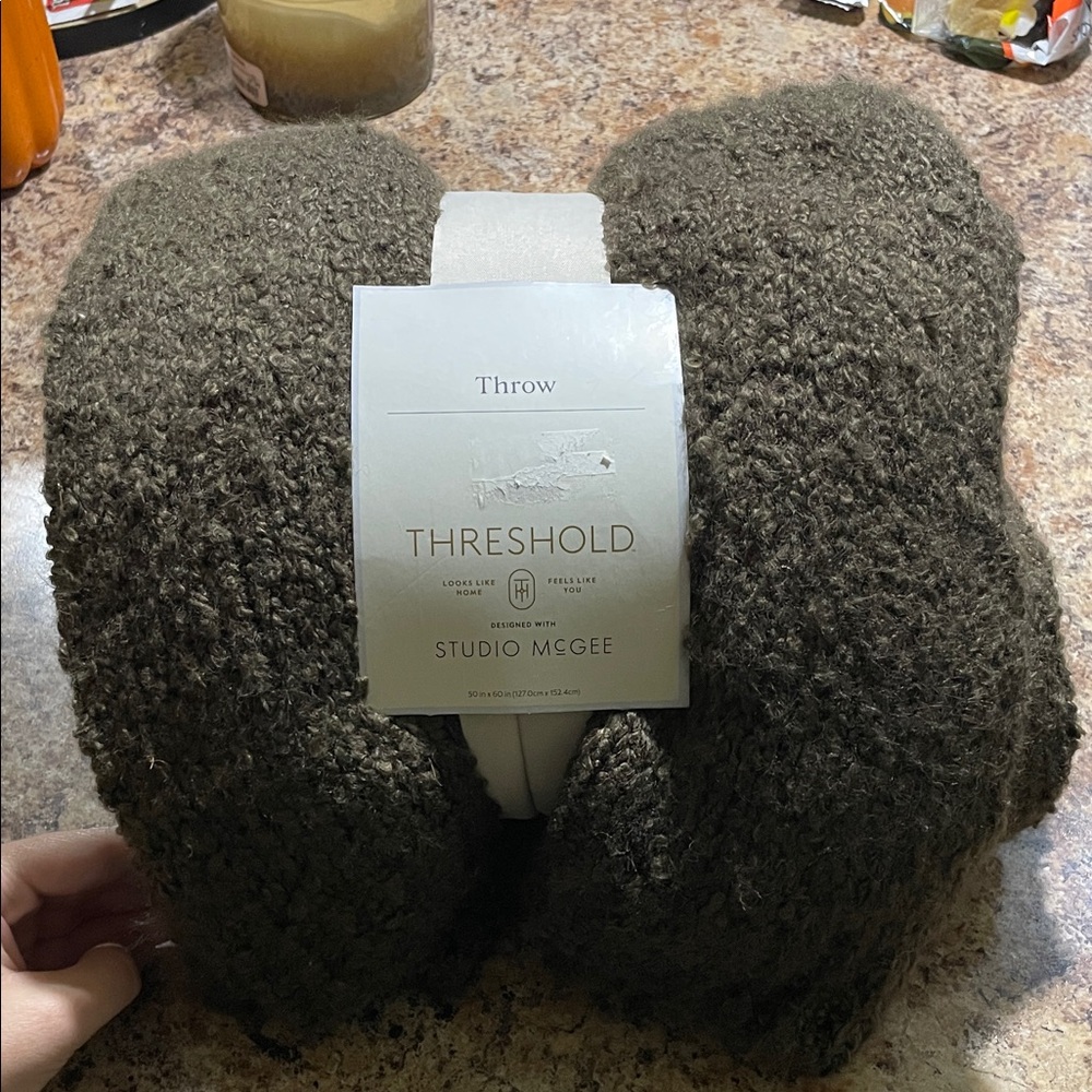 Threshold Studio McGee Dark Brown Throw Blanket